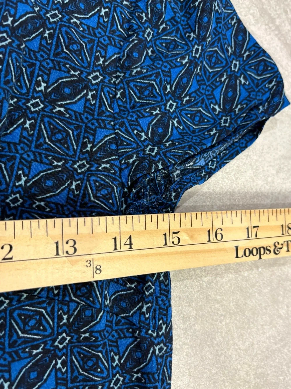 Forever 21 Blue Geometric Fit & Flare Dress Size XS